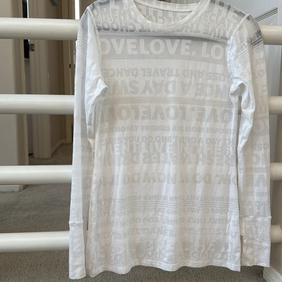 lululemon athletica Tops - Lululemon Athletica White Graphic Long Sleeve Tee